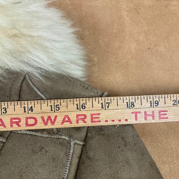 Genuine Shearling Sheepskin Patchwork Penny Lane Leather Coat - Picture 13 of 16